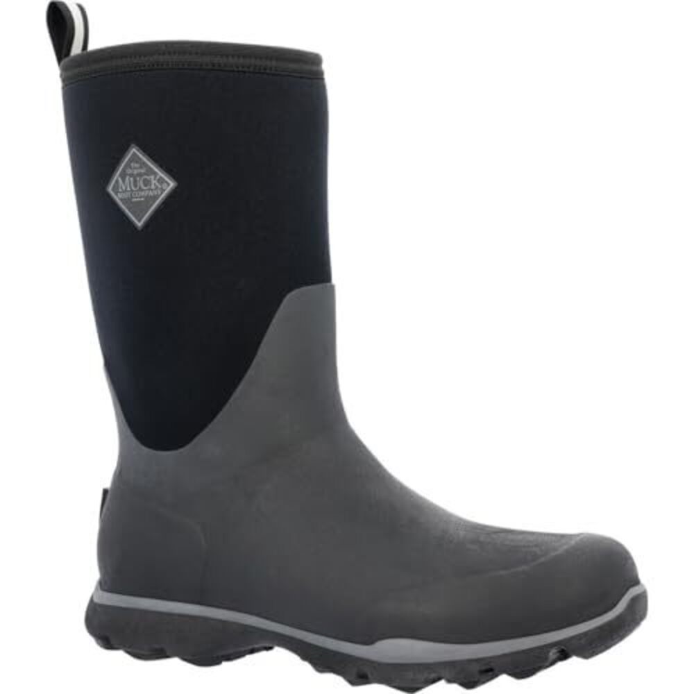 MUCK BOOT MENS ARCTIC EXCURSION MID SNOW BOOT, BLACK/GREY, 10-10.5 US